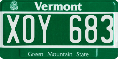 VT license plate XOY683