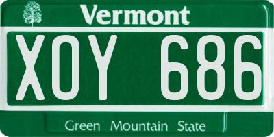 VT license plate XOY686