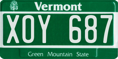 VT license plate XOY687