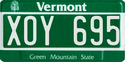 VT license plate XOY695