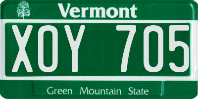 VT license plate XOY705