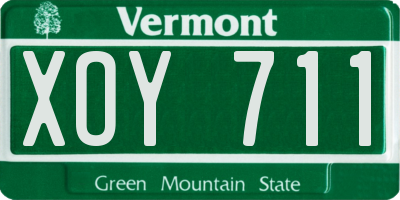 VT license plate XOY711