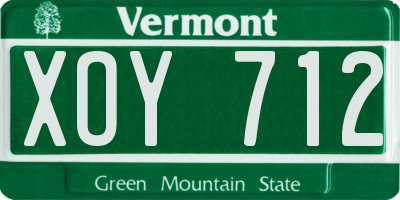 VT license plate XOY712