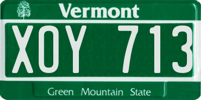 VT license plate XOY713