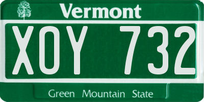 VT license plate XOY732