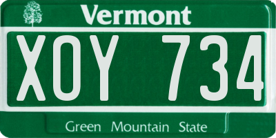 VT license plate XOY734