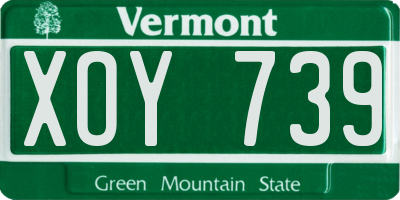 VT license plate XOY739