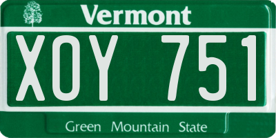 VT license plate XOY751