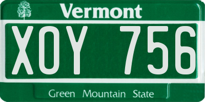 VT license plate XOY756