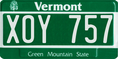 VT license plate XOY757