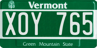VT license plate XOY765
