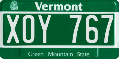 VT license plate XOY767