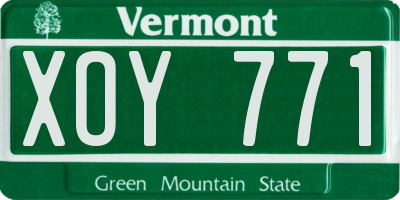 VT license plate XOY771
