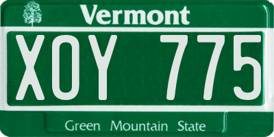 VT license plate XOY775