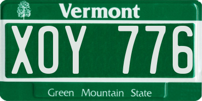VT license plate XOY776