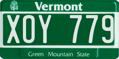 VT license plate XOY779