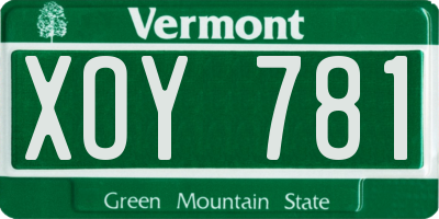 VT license plate XOY781