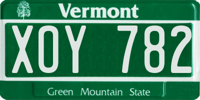VT license plate XOY782