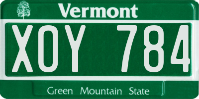 VT license plate XOY784