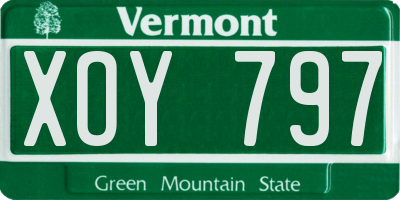 VT license plate XOY797