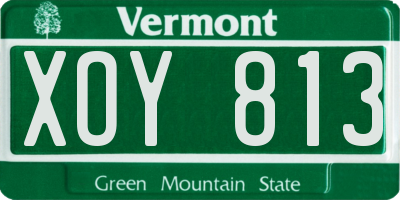 VT license plate XOY813