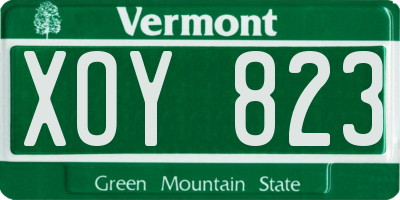VT license plate XOY823