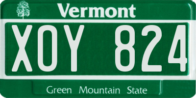 VT license plate XOY824