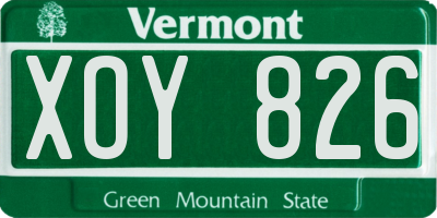 VT license plate XOY826