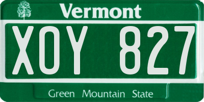 VT license plate XOY827