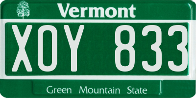 VT license plate XOY833