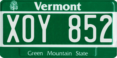 VT license plate XOY852