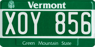 VT license plate XOY856