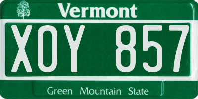 VT license plate XOY857