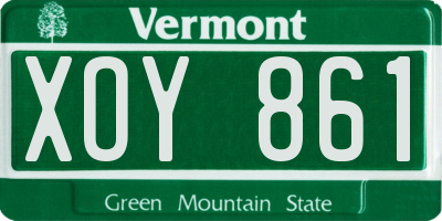 VT license plate XOY861
