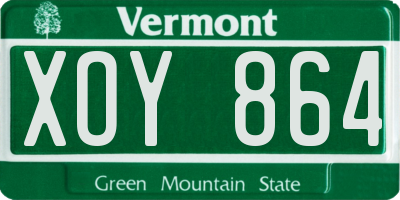 VT license plate XOY864