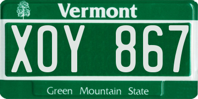 VT license plate XOY867