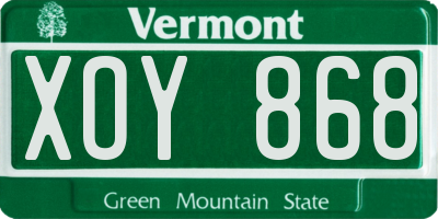 VT license plate XOY868