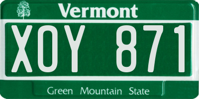 VT license plate XOY871