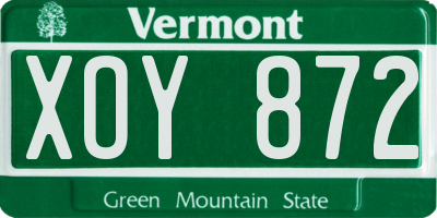 VT license plate XOY872