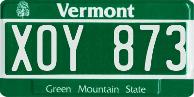 VT license plate XOY873