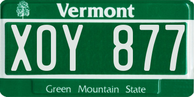VT license plate XOY877