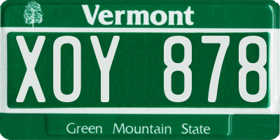VT license plate XOY878