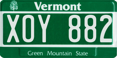VT license plate XOY882