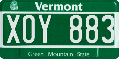 VT license plate XOY883
