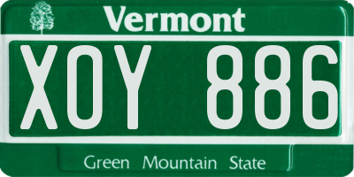 VT license plate XOY886