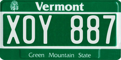 VT license plate XOY887