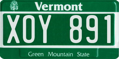 VT license plate XOY891