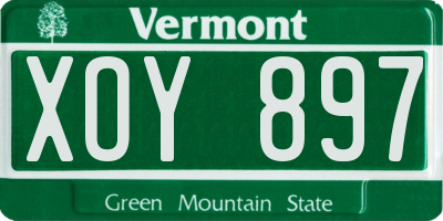 VT license plate XOY897