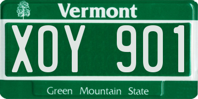 VT license plate XOY901