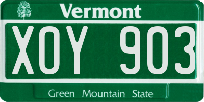 VT license plate XOY903